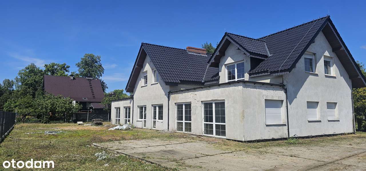 Duży dom do wykończenia dwulokalowy480m² 2002r. Borowa działka 1361m²