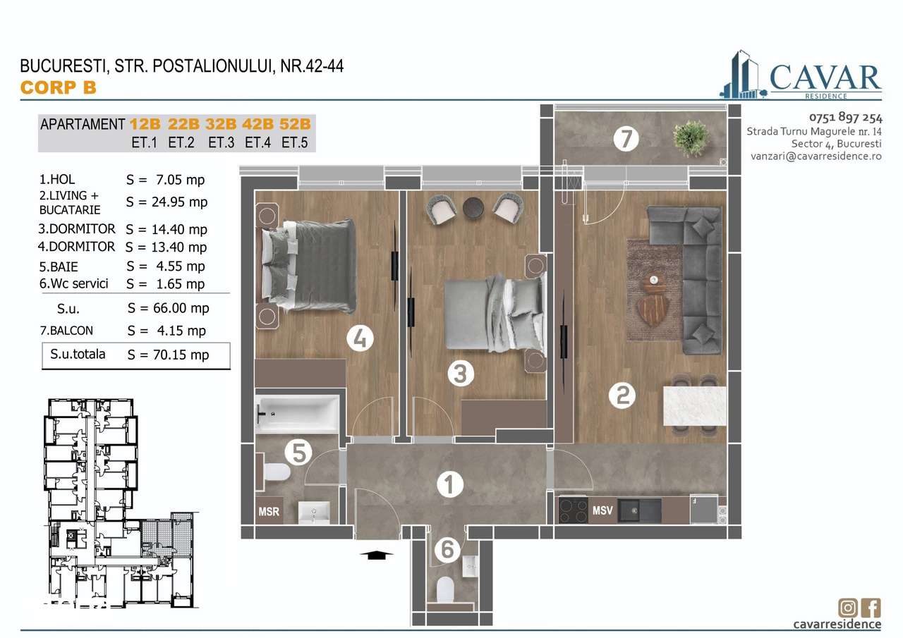 Apartament cu 3 camere doua bai 70 mp- Grand Arena bdul Metalurgiei-7