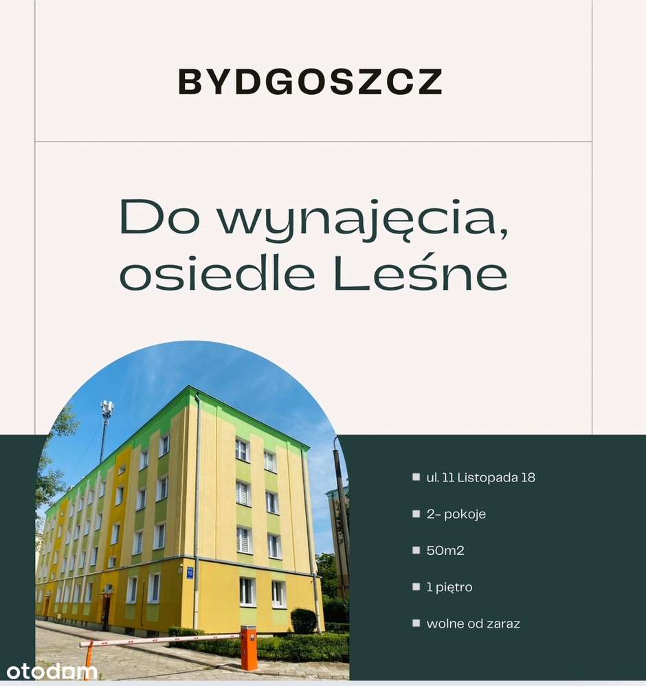 DO WYNAJĘCIA | Osiedle Leśne, Bydgoszcz | Bezpośrednio  |  2-pokoje