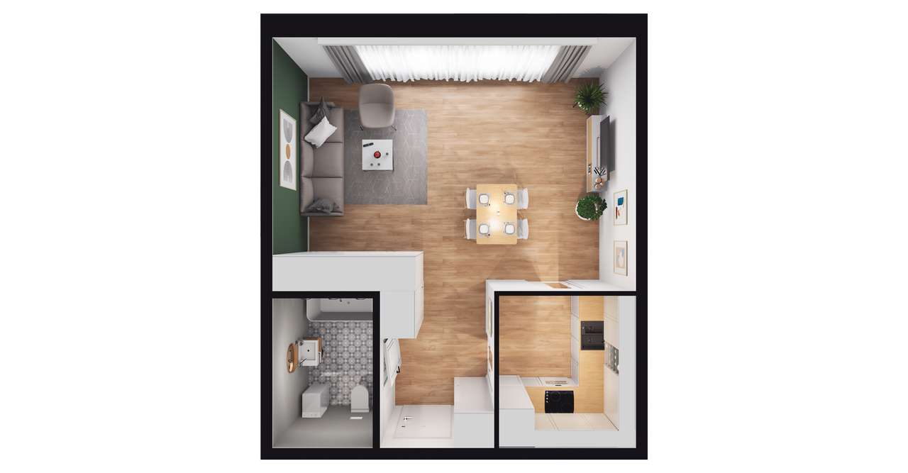 1-pokojowe mieszkanie 38m2 Bezpośrednio - Pełny obrazek: 3/8