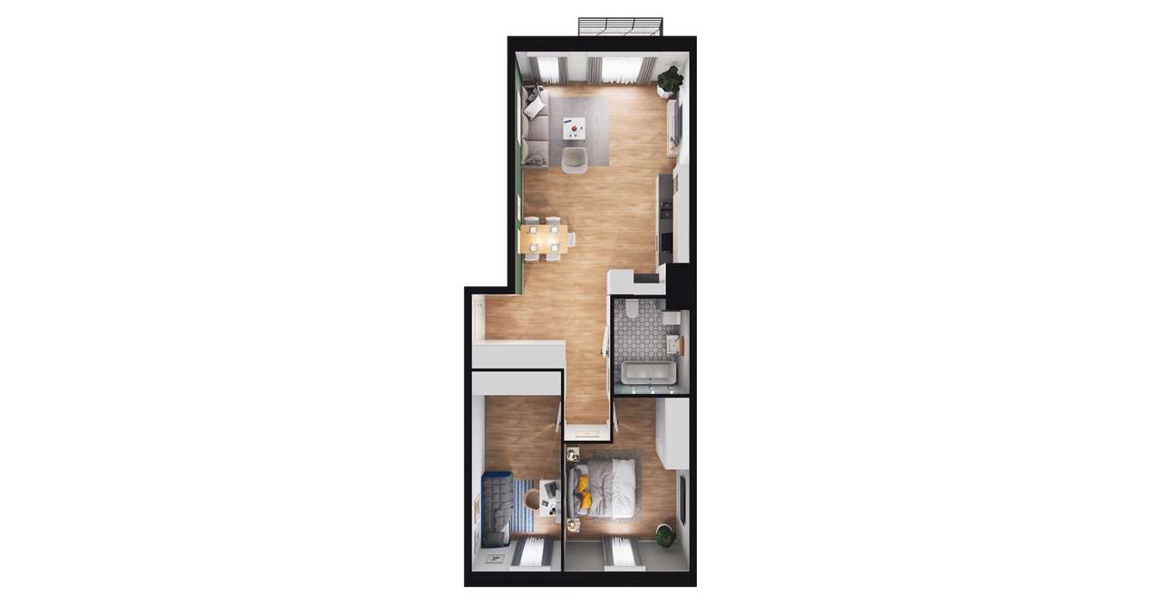 3-pokojowe mieszkanie 64m2 + balkon Bez Prowizji - Pełny obrazek: 2/6