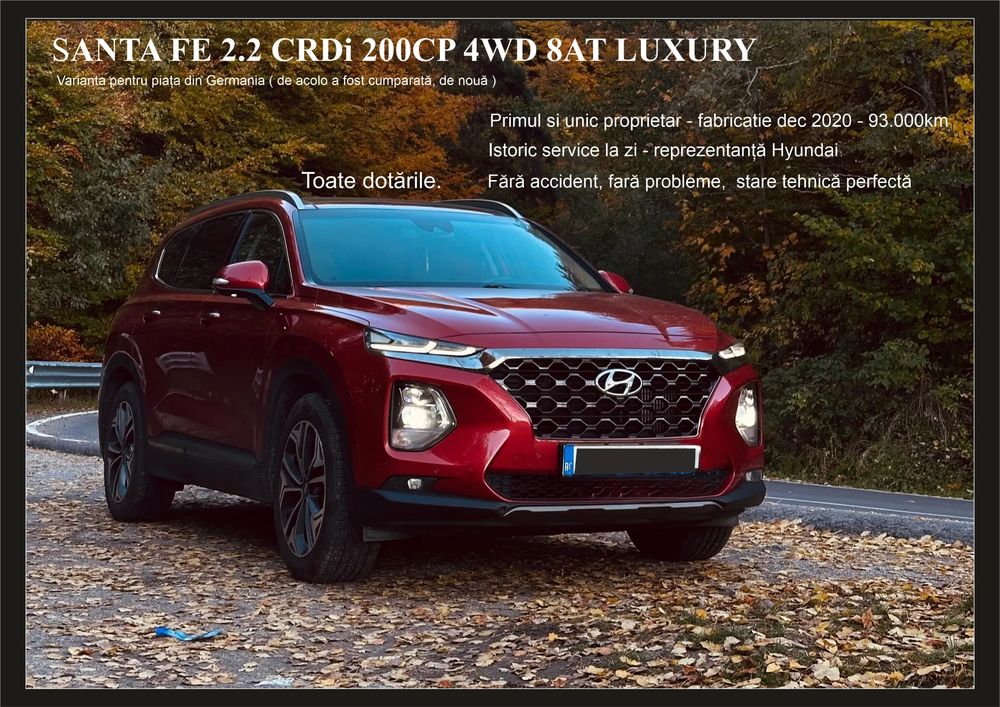 Hyundai Santa Fe IV [2018 - Prezent] 2.2 CRDi 202 CP 4WD 8DCT Luxury 2020