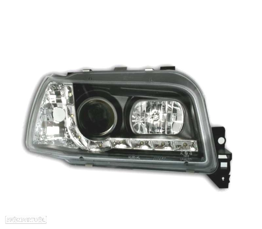 FARÓIS FRONTAIS LED LUZ DIURNA PARA RENAULT CLIO 1 92-97. FUNDO PRETO - 3