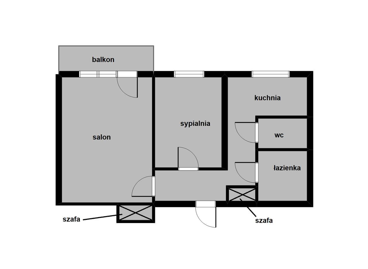2 pokojowe mieszkanie z balkonem na parterze z parkingiem za szlabanem-13