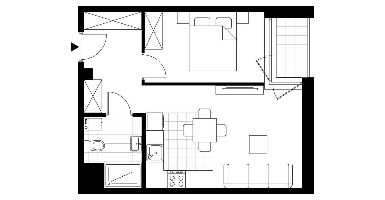2-pokojowe mieszkanie 39m2 + balkon Bezpośrednio - Pełny obrazek: 2/7