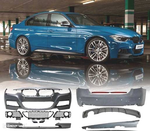 KIT DE CARROCERIA M-PERFORMANCE COMPLETO PARA BMW SERIE 3 F30 11-15 BERLINA DUPLA PONTEIRA - 1