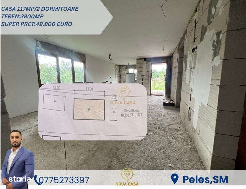 !LISTARE NOUA! Casa de vanzare in Comuna Lazuri /Teren 3800MP - Imagine principală: 3/6