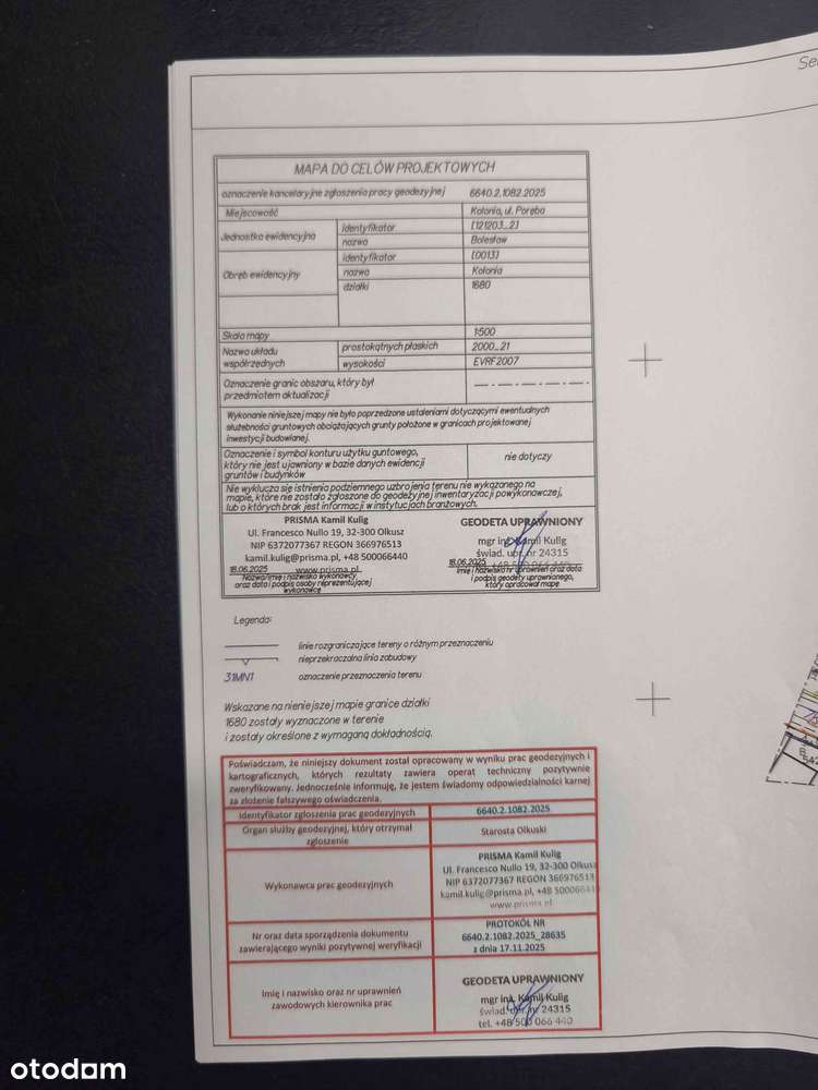 Działka budowlana 3727m2 Kolonia ul.Poręba blisko Olkusz, Sławków - Pełny obrazek: 4/9