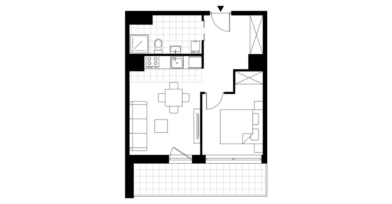 2-pokojowe mieszkanie 39m2 + taras Bezpośrednio - Pełny obrazek: 3/8