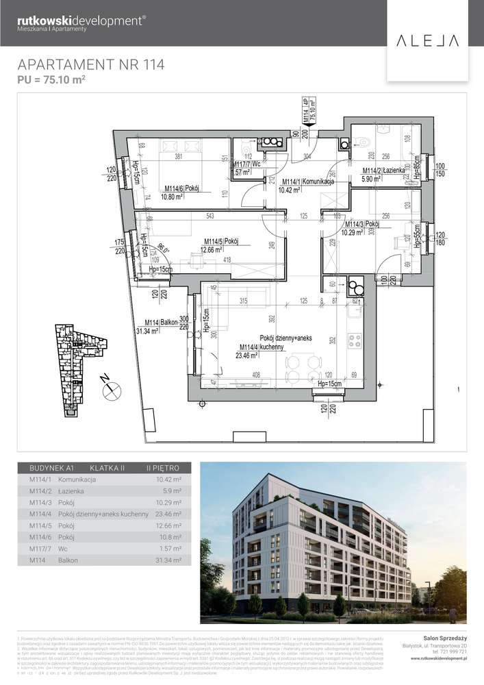 4-pokojowe mieszkanie 75m2 + balkon Bez Prowizji - Pełny obrazek: 2/7