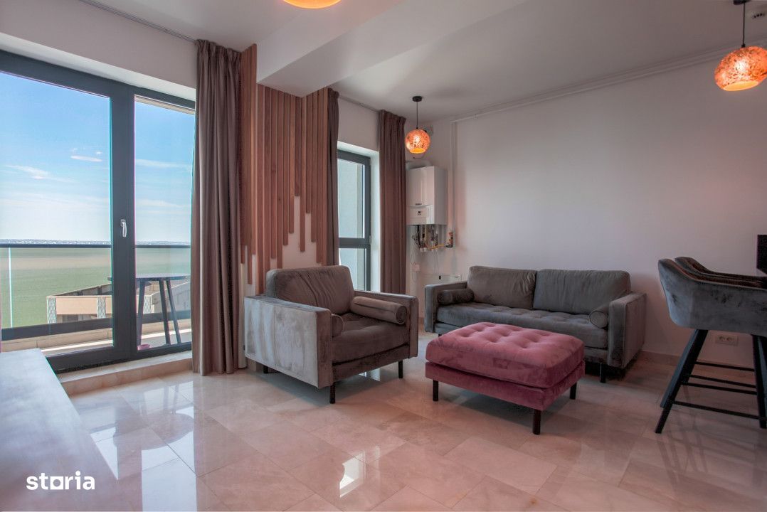 Apartament cu 2 camere in Statiunea Mamaia, vedere frontala la LAC