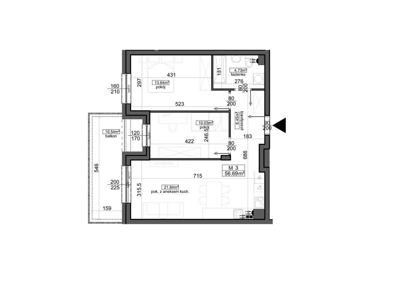 Mahonia Premium | mieszkanie 3-pok. | 22 - Pełny obrazek: 2/8