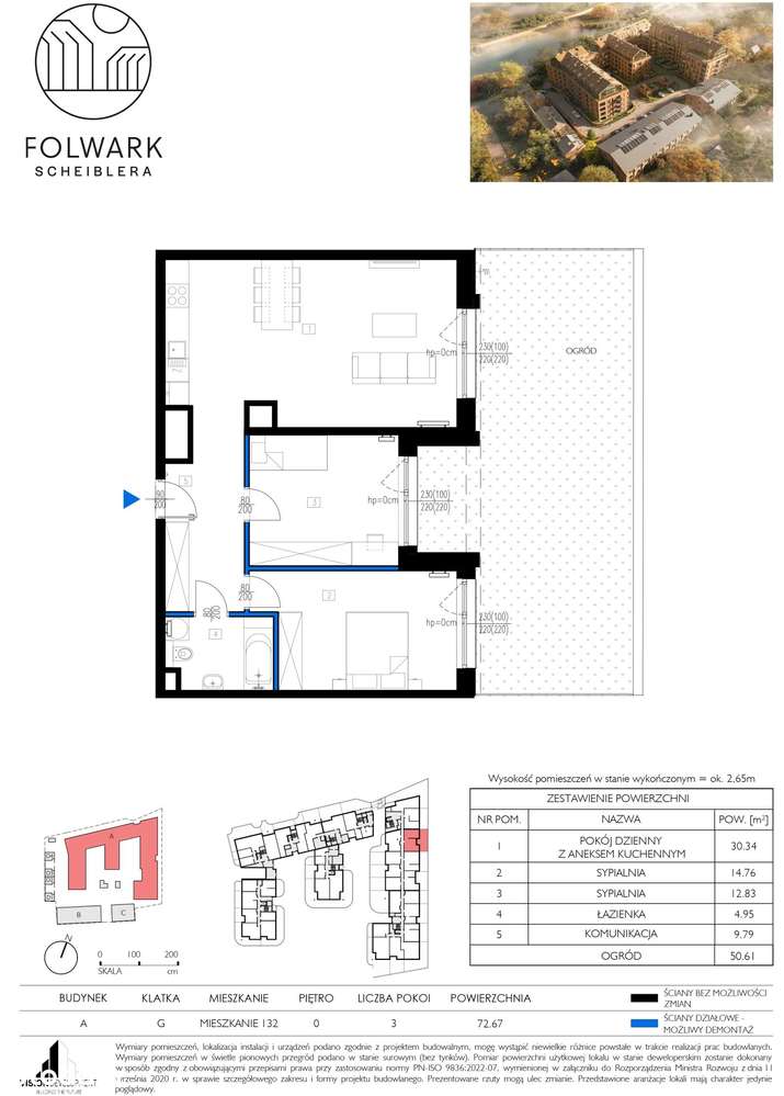 Folwark Scheiblera | mieszkanie 3-pok. - Pełny obrazek: 2/7