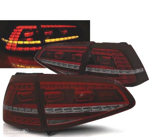 CONJUNTO DE FAROLINS VW GOLF 7 HATCHBACK 13-17 LOOK GTI INDICADORES LEDS DINÂMICOS VERMELHOS FUMAD - 1