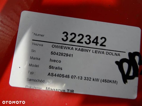 OWIEWKA KABINY LEWA DOLNA IVECO STRALIS I 2002 - 2022 AS 440S45 504282941 - 5