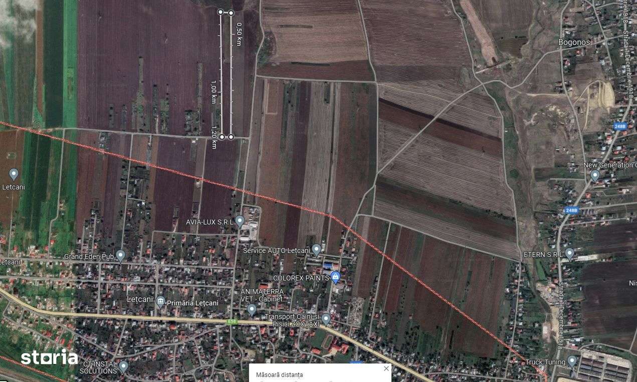 Teren 2,8 ha Letcani compact,bun ptr.hala sau case,utilitati,variante - Imagine principală: 1/1