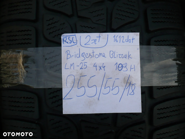 opony zimowe 2szt 255 55 18 bridgestone blizzak lm-25 4x4 109h 1612r rsc-runflat - 2