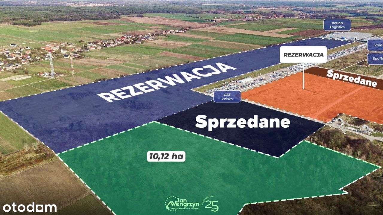 Działka przy skrzyżowaniu autostrad A4, A18, MPZP-7