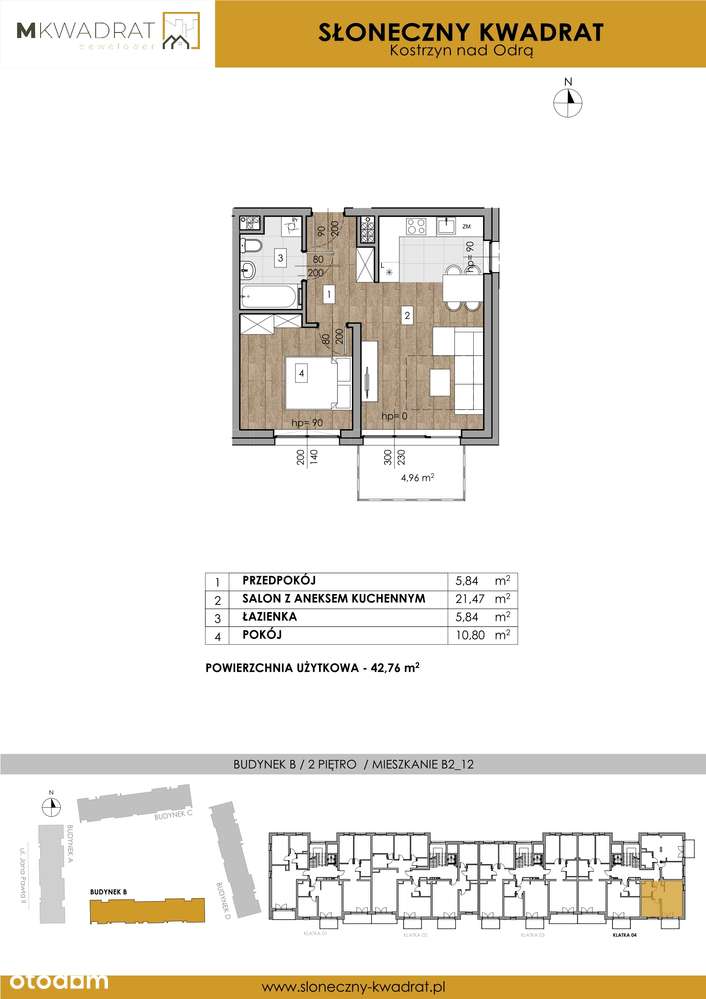 Słoneczny Kwadrat  | mieszkanie 2-pok. | B2_12 - Pełny obrazek: 2/6