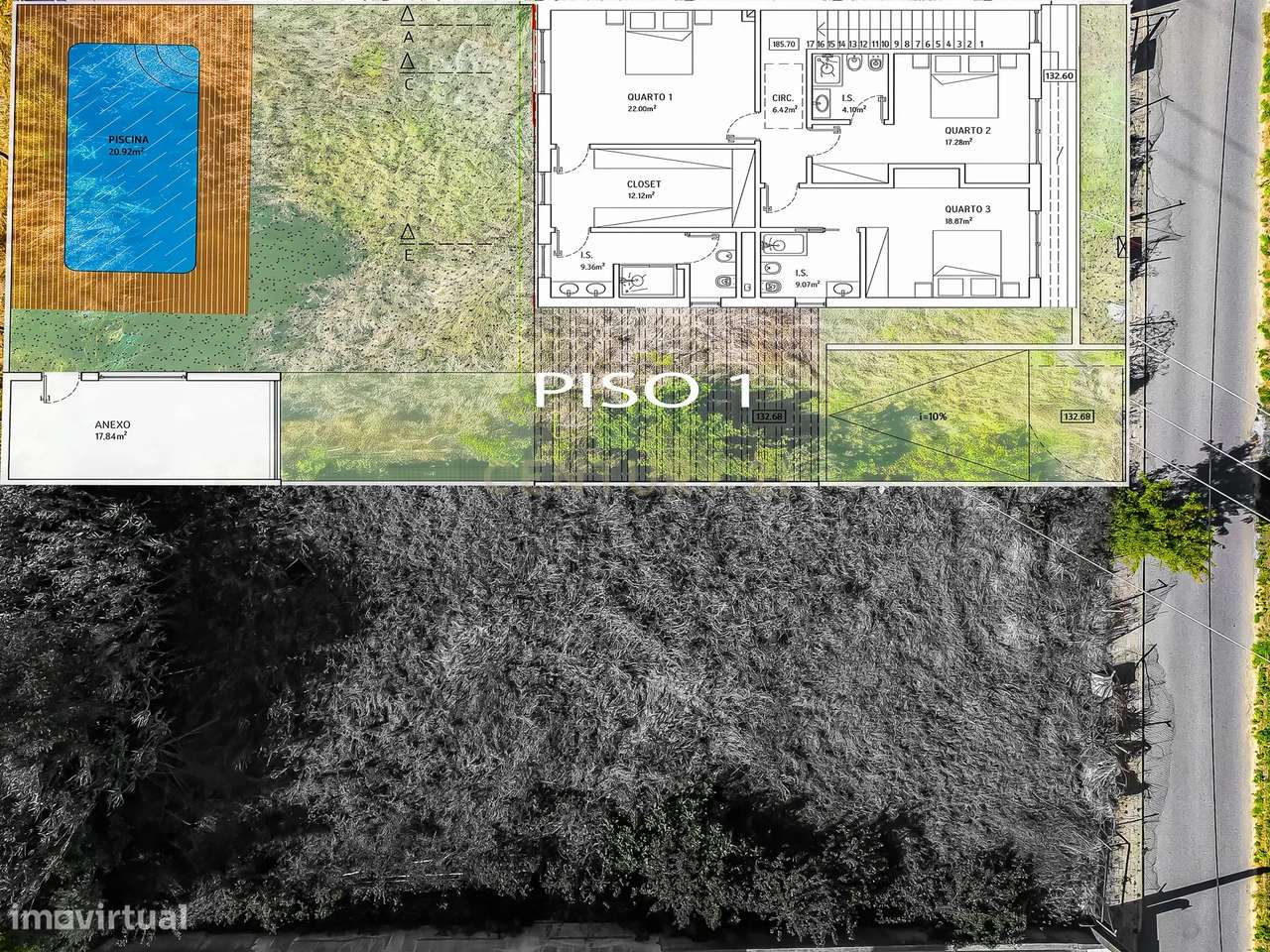Terreno 500 m² com Projeto Aprovado para Moradia T4 com Piscina | Alba-7
