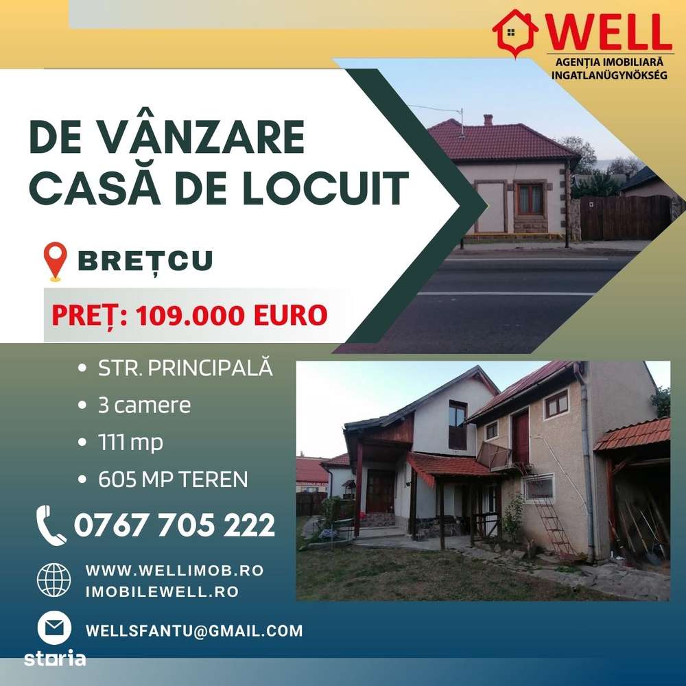 De vânzare casă de locuit în Brețcu, pe strada Principală! - Imagine principală: 1/18