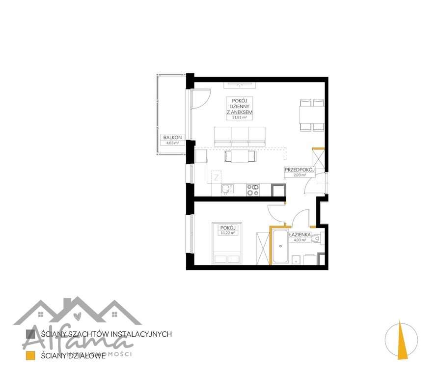 2Pok+Duży Balkon|Możliwa oddzielna kuchnia|Gotowe-4