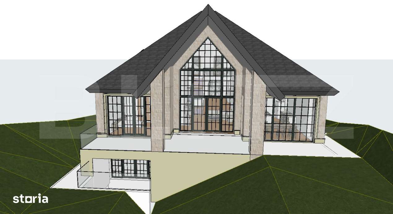 Teren 1206 mp cu AC Valabila pentru Vila LUX D+P+M (593,61 mp util) - Imagine principală: 1/8