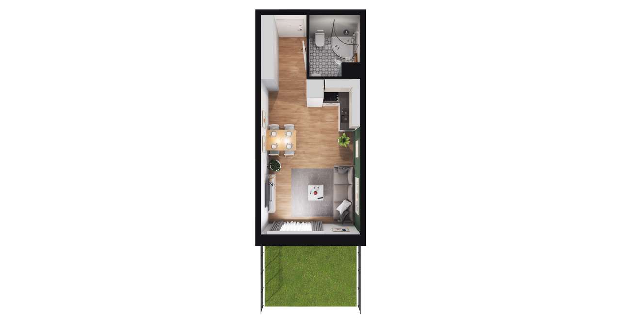 1-pokojowe mieszkanie 26m2 + ogródek Bez Prowizji - Pełny obrazek: 2/8