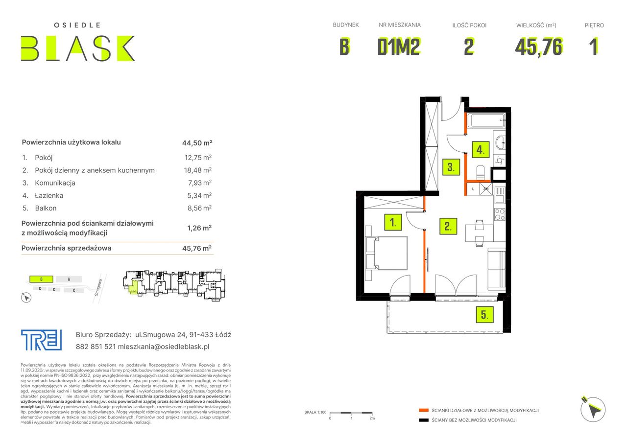 Osiedle Blask | mieszkanie 2-pok. | D1M2