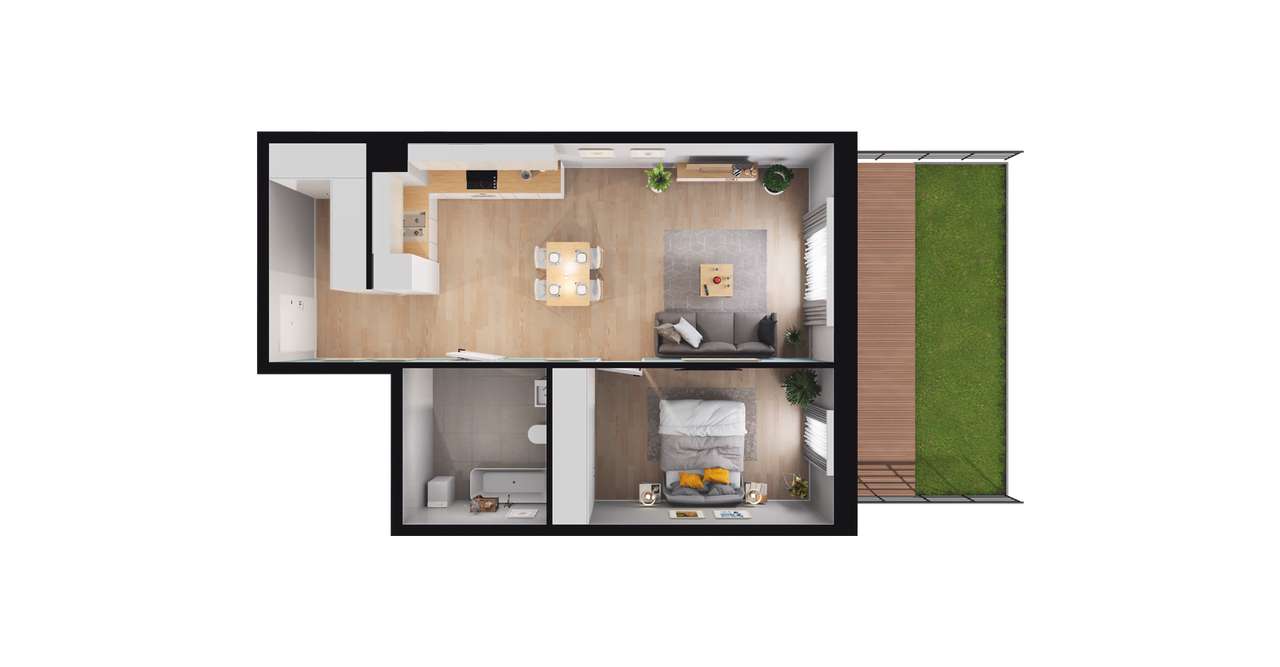 Panorama 3 Stawy | mieszkanie 2-pok. | 1.B1 - Pełny obrazek: 3/9