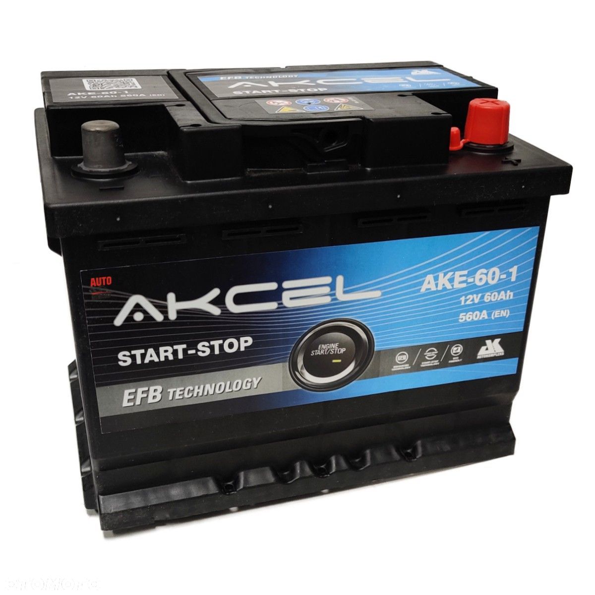 Akumulator Akcel EFB AKE-60-1 12V 60Ah 560A P+ MOŻLIWY DOWÓZ MONTAŻ - 1