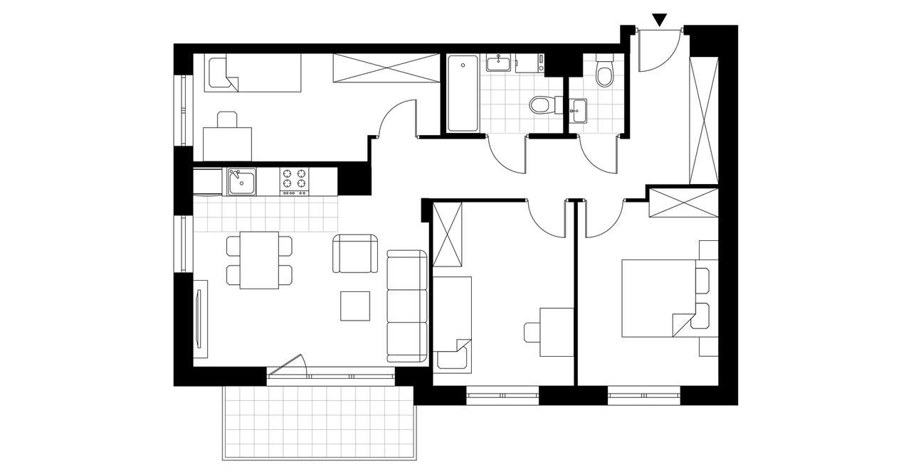 4-pokojowe mieszkanie 71m2 + balkon - Pełny obrazek: 3/8