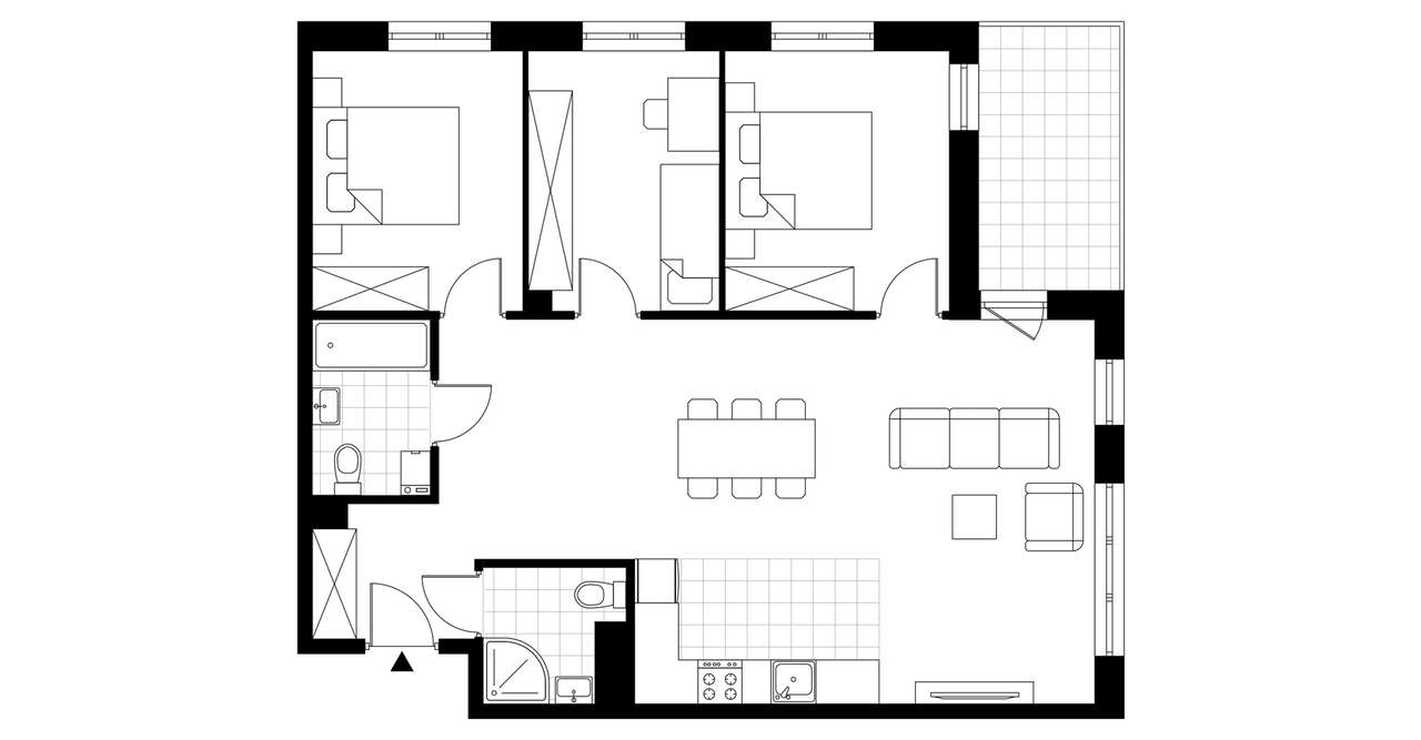 4-pokojowe mieszkanie 84m2 + balkon - Pełny obrazek: 4/8