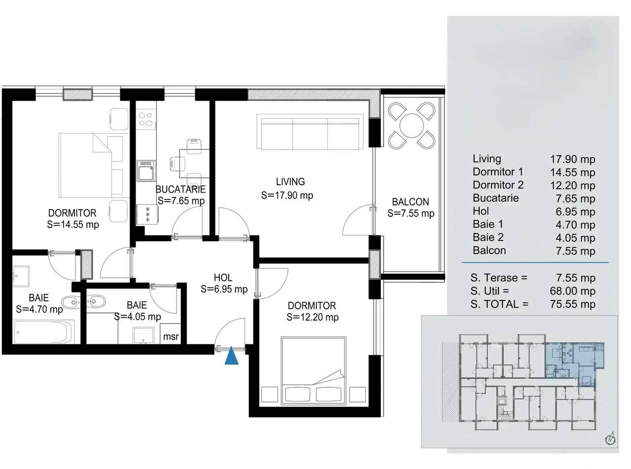 Promotie Noiembrie Metrou Nicolae Teclu 3 Camere Decomandat - Imagine principală: 2/6