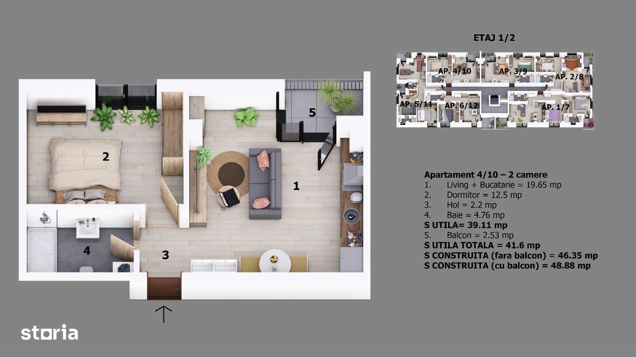 Apartament 2 camere | 23 August Lidl | Preturi promotionale Comision 0-3