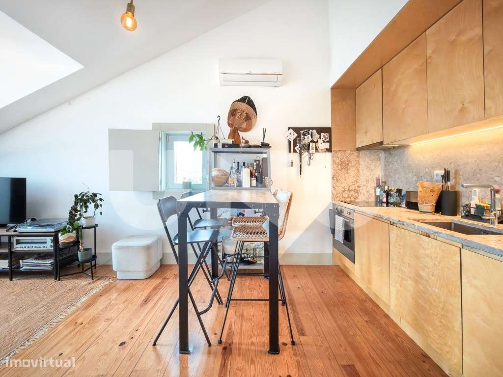 Apartamento T1 na Graça com 2 terraços-5