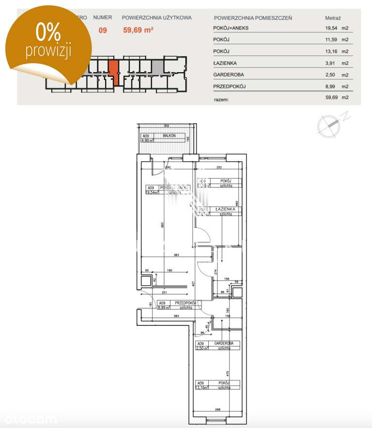 Mieszkanie 3 pokoje 60m2 Bielawy Wykończone-18