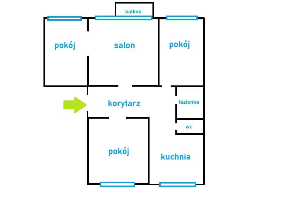 4 pokoje Kalina 1 pietro! ul.Niepodleglosci-10