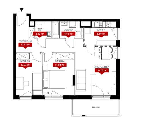 Funkcjonalne 3 pok. z dwoma łazienkami i osobną kuchnią - lokalizacja!-11