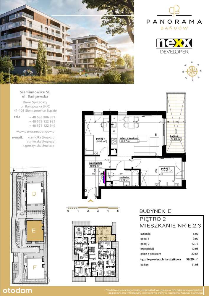 3-pokojowe mieszkanie 59m2 + balkon Bez Prowizji - Pełny obrazek: 2/5