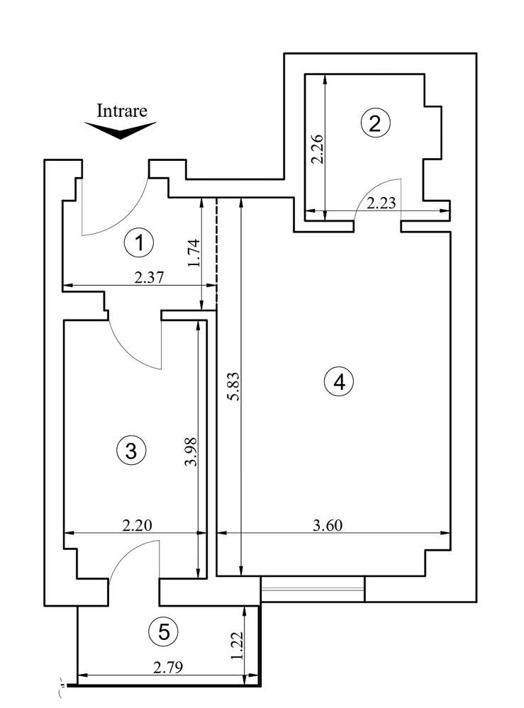 INTABULAT! Apartament cu o camera, decomandat, 41mp, 88.000euro-5