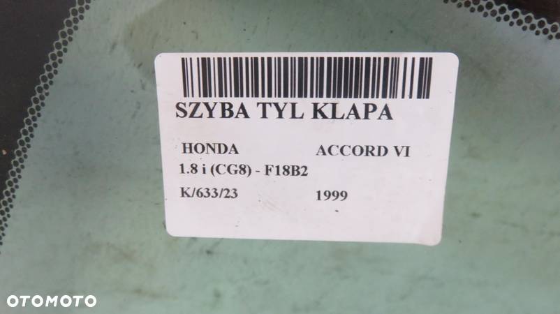 SZYBA TYLNA HONDA ACCORD VI   SEDAN - 7