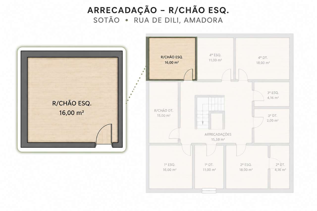 T1 com áreas generosas e arrecadação | Amadora, Lisboa-16