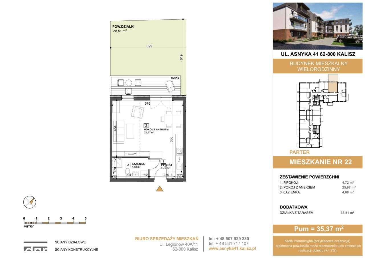 Mieszkanie nr 22 w Nowym Budynku Asnyka 41 - Pełny obrazek: 2/7