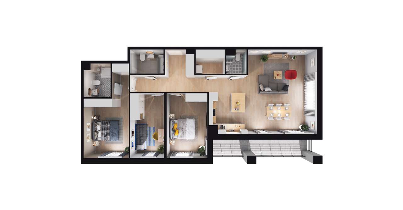 4-pokojowe mieszkanie 106m2 + balkon Bez Prowizji - Pełny obrazek: 2/8