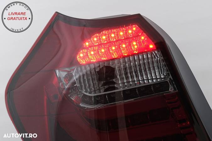 Stopuri LED Light Bar BMW Seria 1 E81 E87 (2004-08.2007) Rosu Fumuriu- livrare gratuita - 5