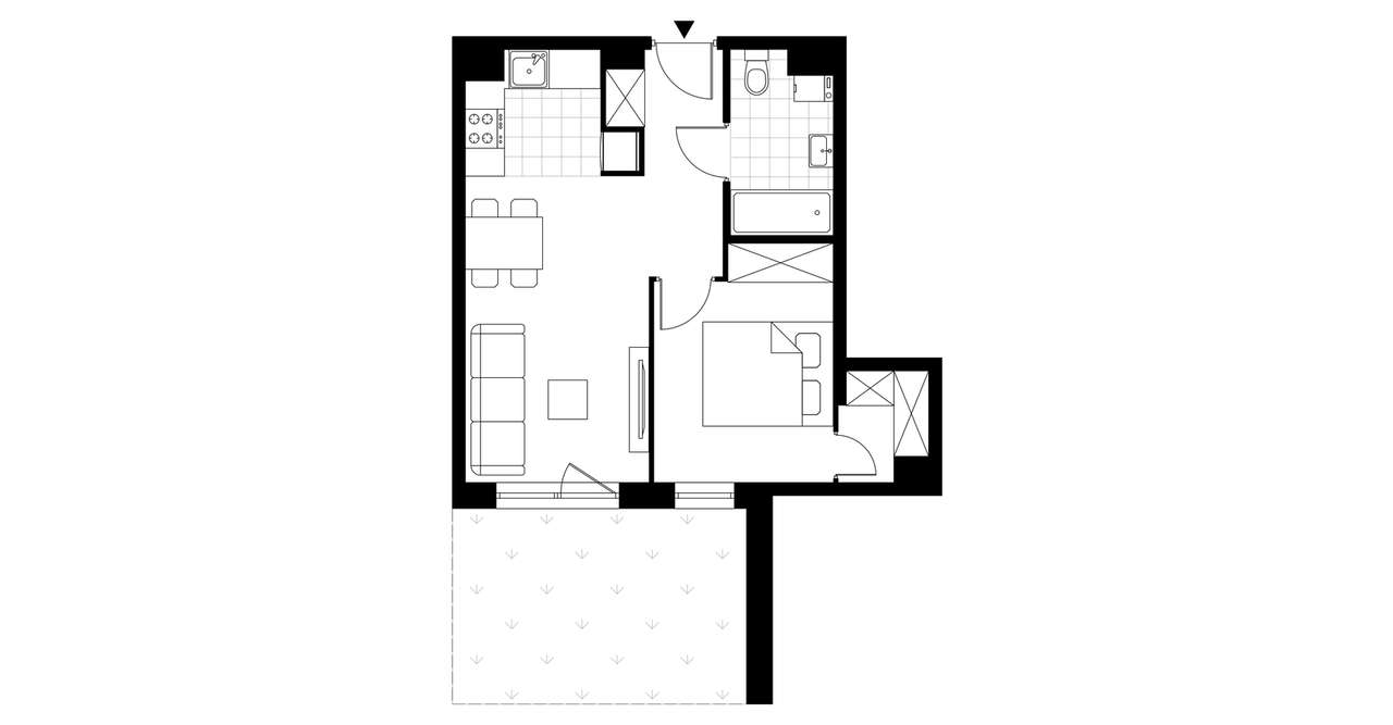 2-pokojowe mieszkanie 38m2 + ogródek Bezpośrednio - Pełny obrazek: 3/8