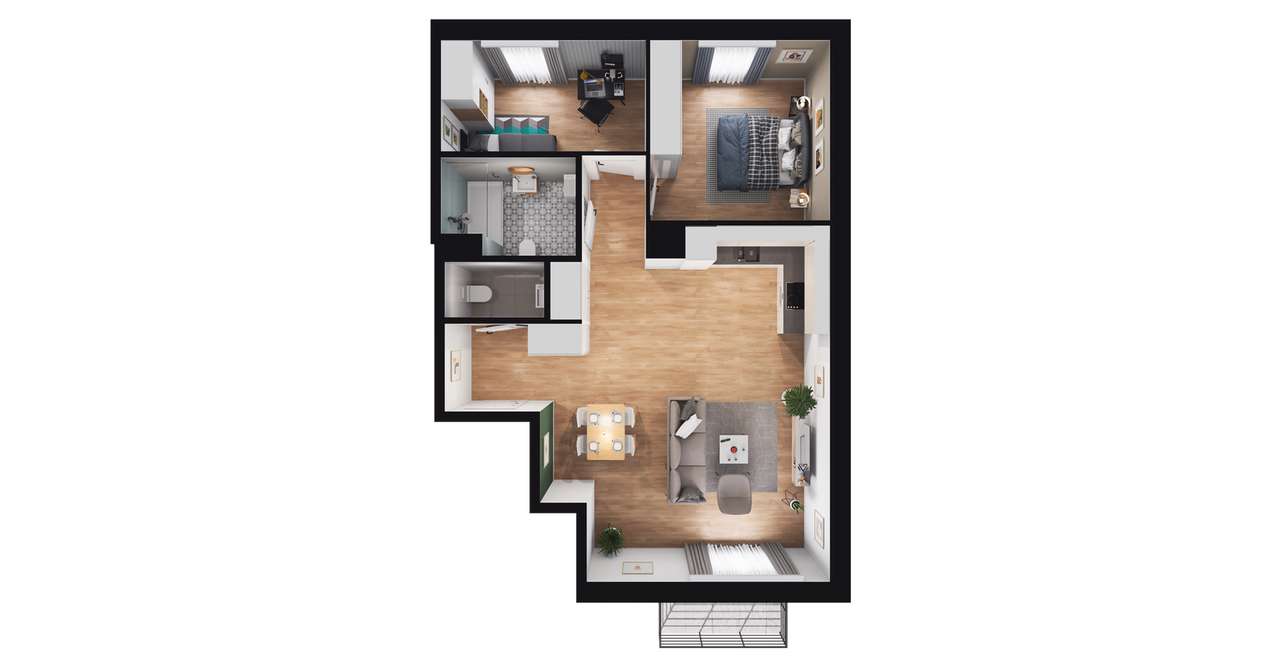 3-pokojowe mieszkanie 66m2 + balkon - Pełny obrazek: 2/8