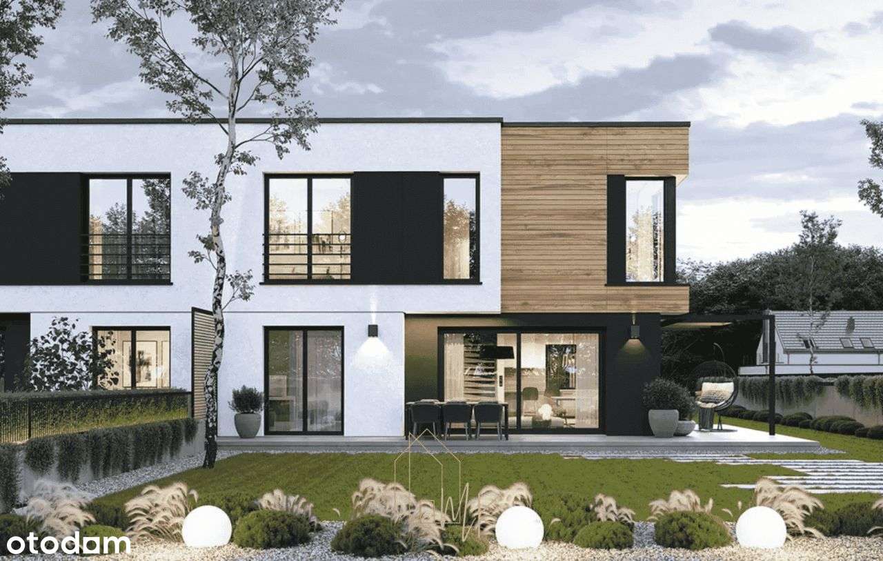 Nowoczesny dom w zabudowie bliźniaczej – 5 pokoi,-3