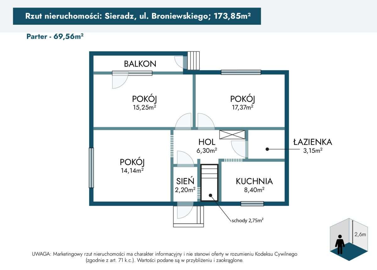 Wolnostojący dom w centrum Sieradza - Pełny obrazek: 5/17